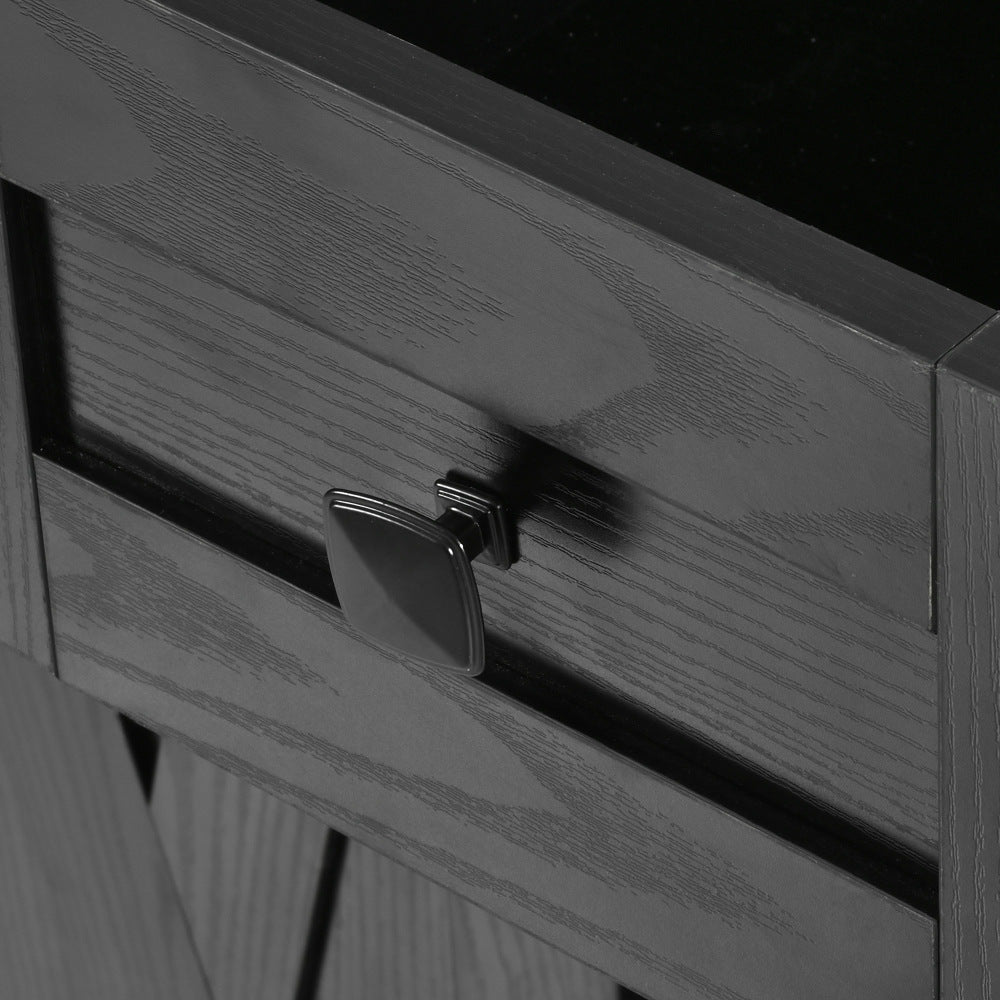 58-Inch Farmhouse Kitchen Island with Drop Leaf, Power Outlet