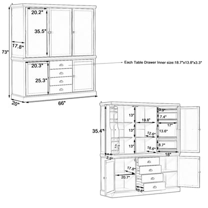 Farmhouse Pantry Cabinet, Ample Customizable Storage - TimberFlare