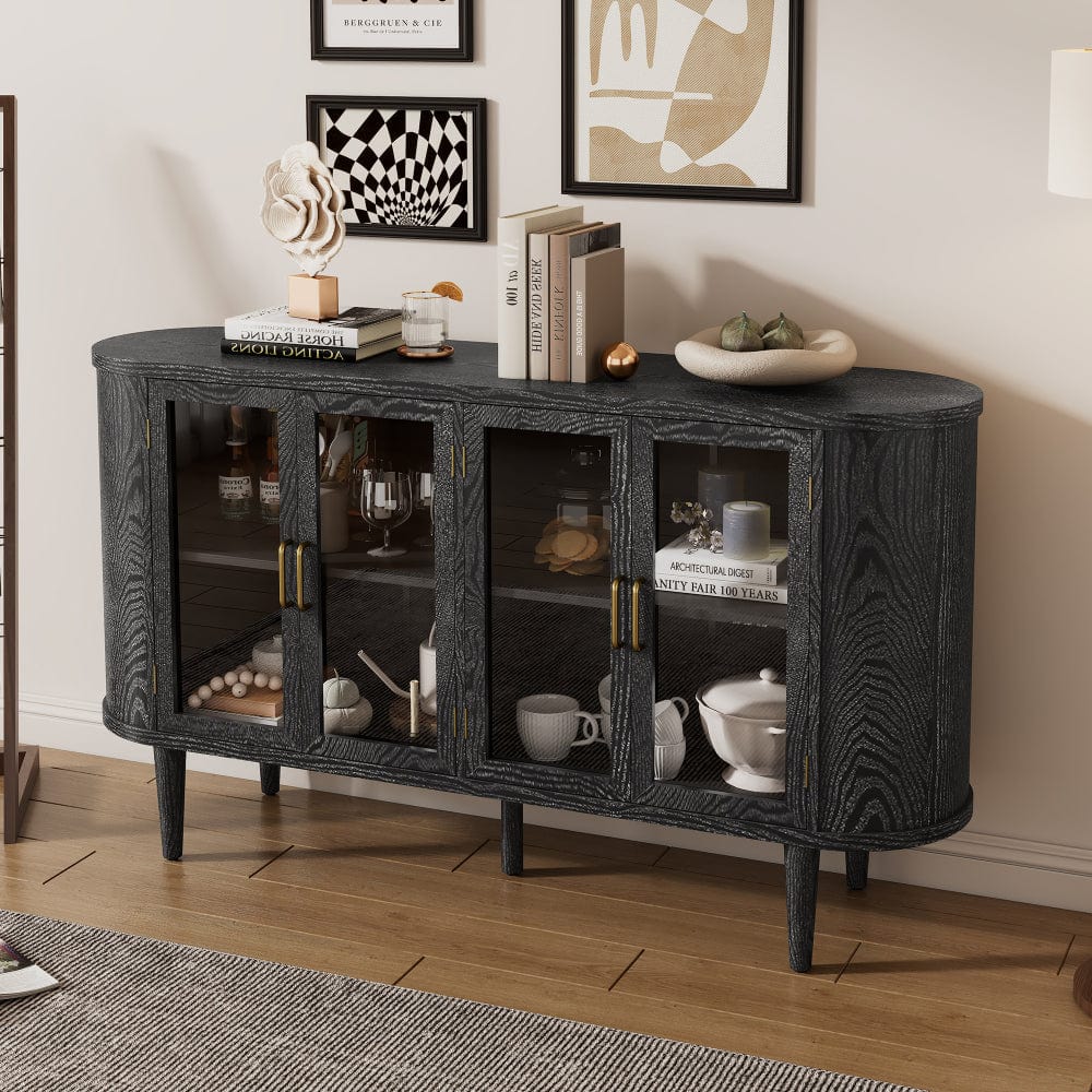 Mid-Century Oval Sideboard Cabinet - TimberFlare