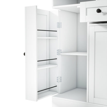 70'' Tall Pantry Buffet with Pull-Out Spice Rack - TimberFlare
