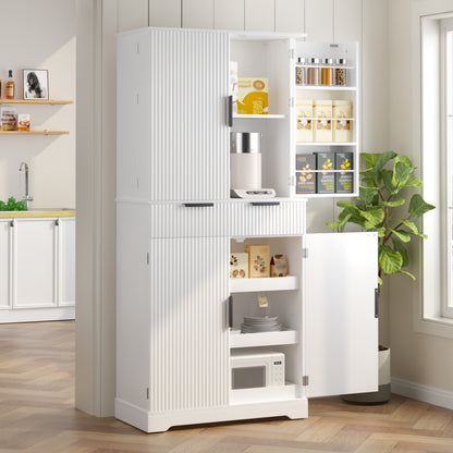 Fluted Pantry with Pull-Out Shelves - TimberFlare