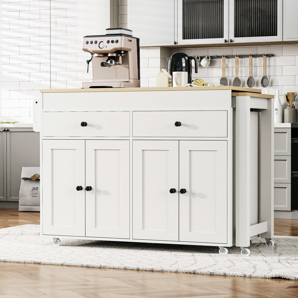 74.5 Kitchen Island with Extendable Dining Table - TimberFlare