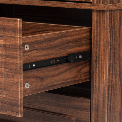 Textured White Pantry Cabinet with Pull-Out Shelves - TimberFlare