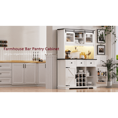 White Oak Smart Farmhouse Hutch with Power Station & Pegboard - TimberFlare