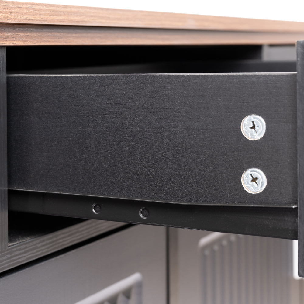 63″ Fluted Sideboard with 4 Doors and 3 Drawers - TimberFlare