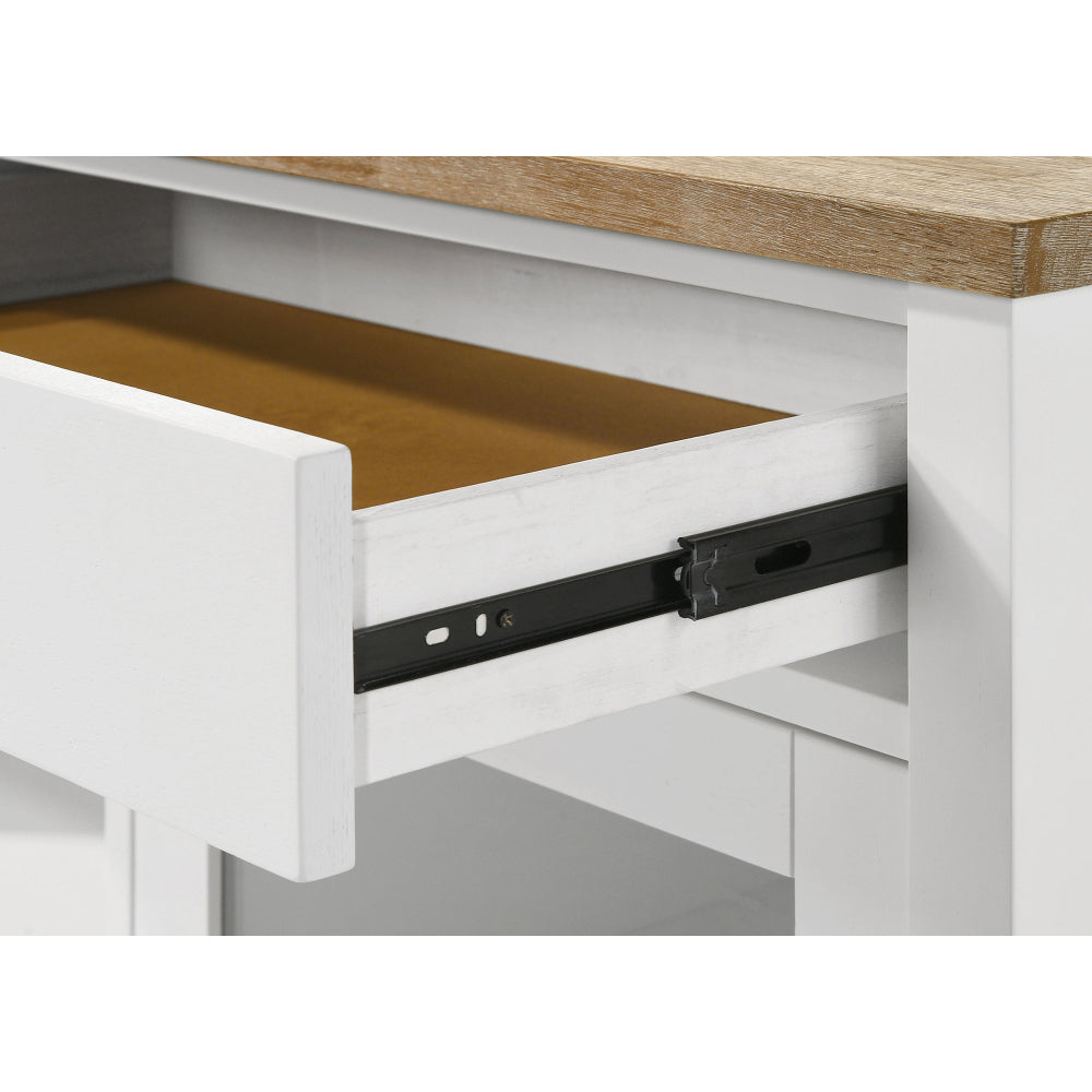 59-Inch Farmhouse Sideboard with Wine Rack and Glass Doors - TimberFlare