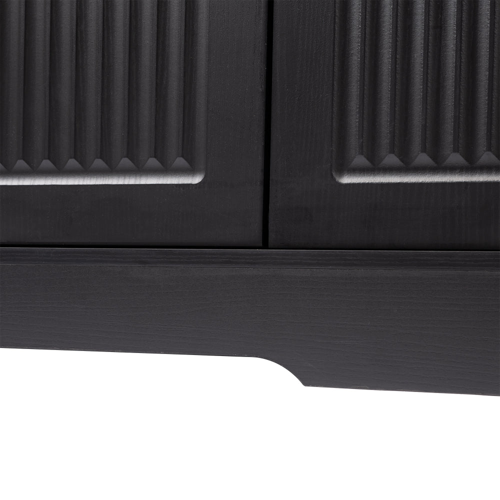 63″ Fluted Sideboard with 4 Doors and 3 Drawers - TimberFlare