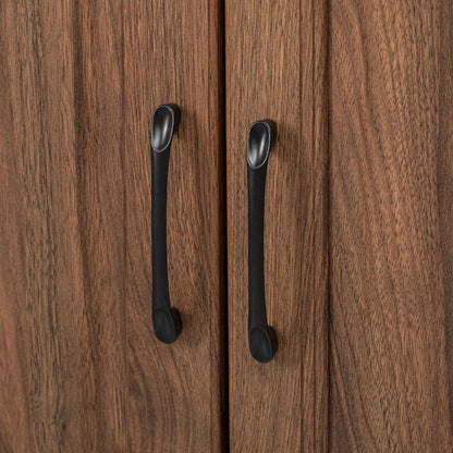 Walnut Pantry Cabinet with Pull-Out Shelves & Door Racks - TimberFlare
