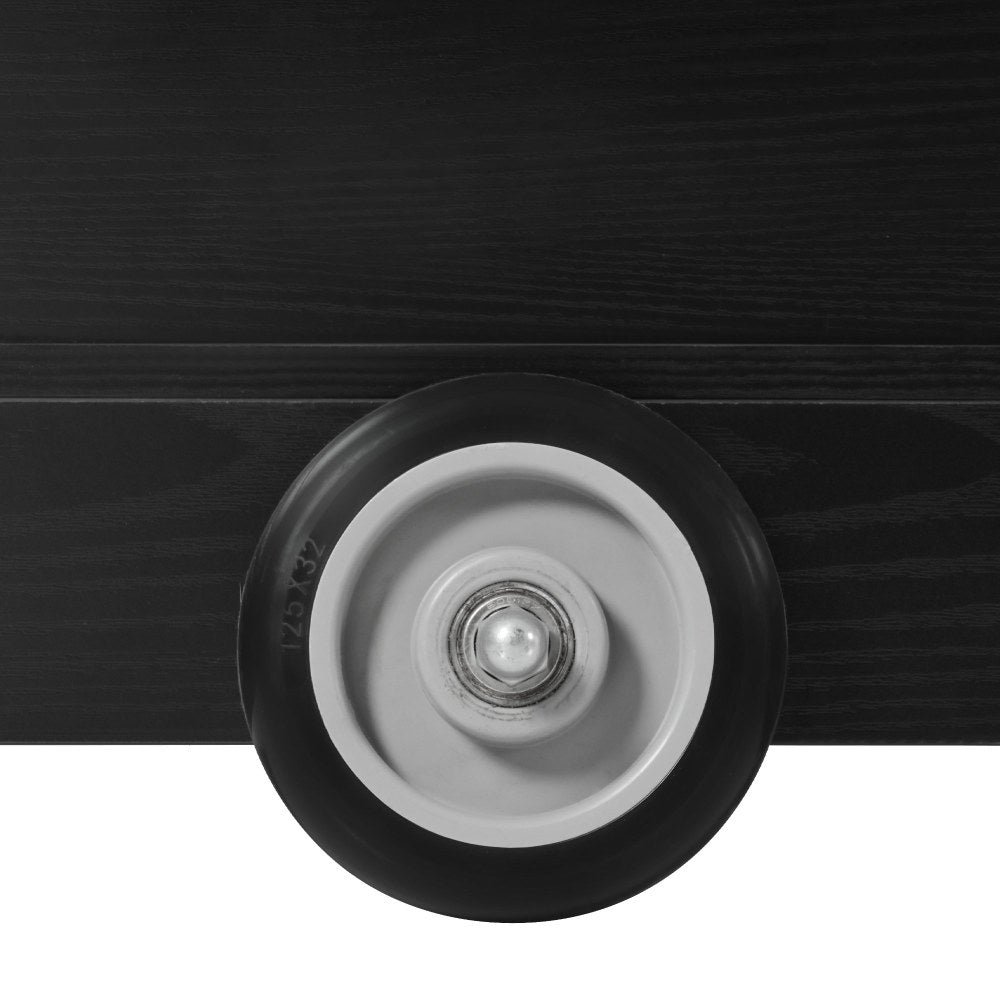 54" Farmhouse Rolling Island with Drop Leaf, Power Outlet