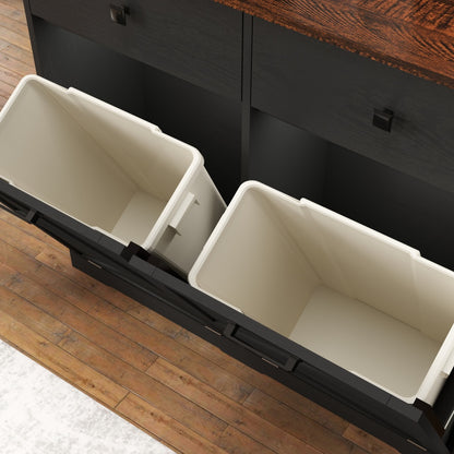 39-Inch Double Tilt-Out Trash Cabinet with Drawers - TimberFlare