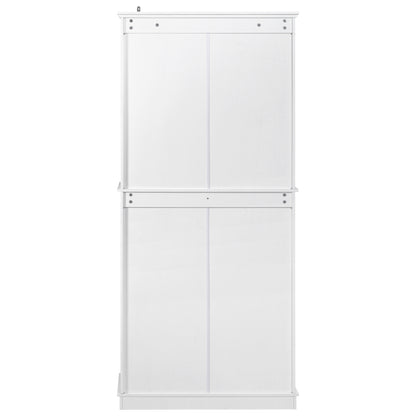 Textured White Pantry Cabinet with Pull-Out Shelves - TimberFlare