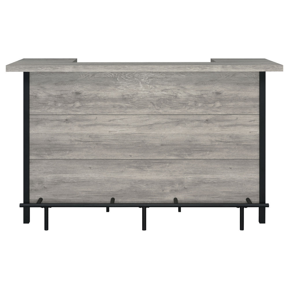 Grey Driftwood Industrial Home Bar - TimberFlare
