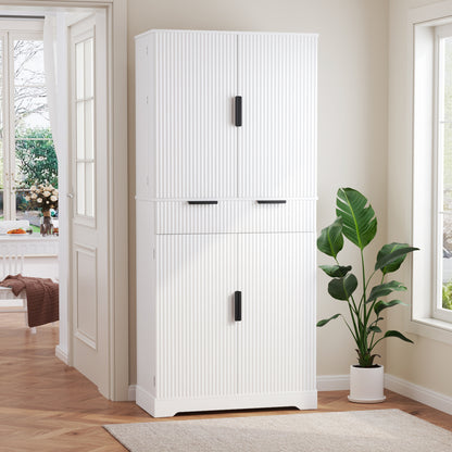 Fluted Pantry with Pull-Out Shelves - TimberFlare