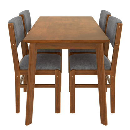 Dining Table Set 5-Piece with Upholstered Chairs - TimberFlare