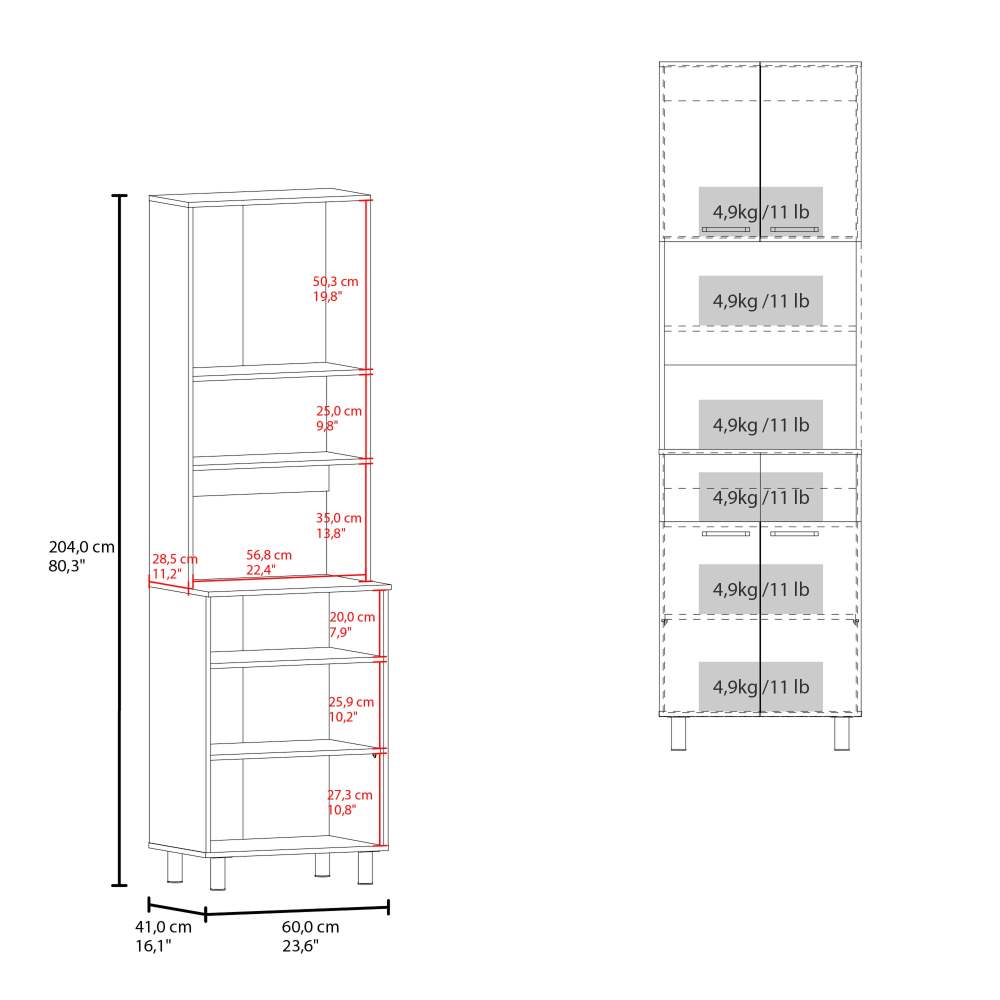 Modern Coffee Pantry Hutch with Open Shelf - TimberFlare