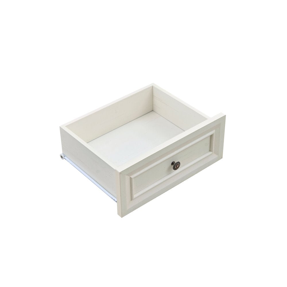 55″ Farmhouse Sideboard with Roman Column Detail, White & Walnut - TimberFlare