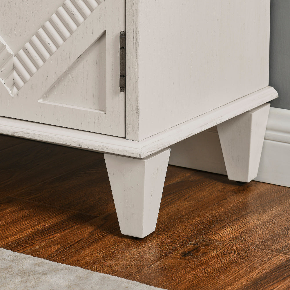 65″ Mid-Century Sideboard with Geometric Doors - TimberFlare