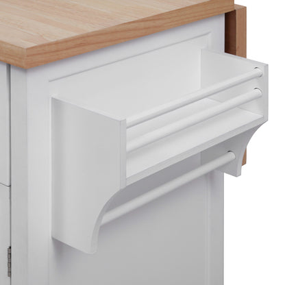 56.5" Rolling Kitchen Island with Charging - TimberFlare