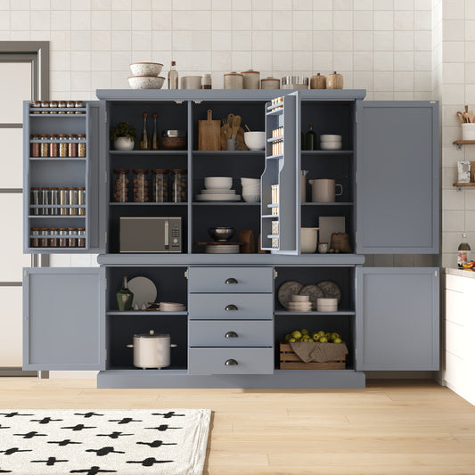 Farmhouse Pantry Cabinet, Ample Customizable Storage - TimberFlare