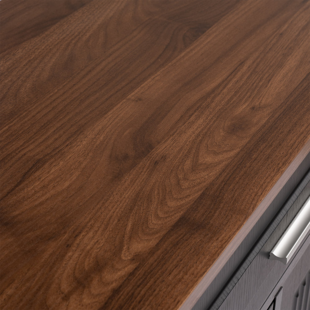 63″ Fluted Sideboard with 4 Doors and 3 Drawers - TimberFlare