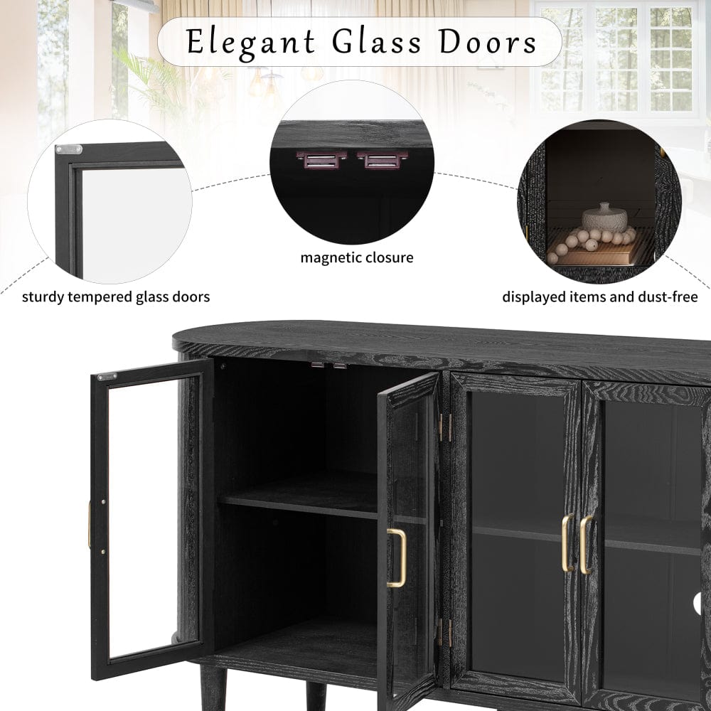 Mid-Century Oval Sideboard Cabinet - TimberFlare