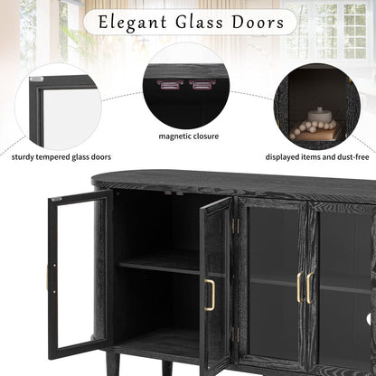 Mid-Century Oval Sideboard Cabinet - TimberFlare