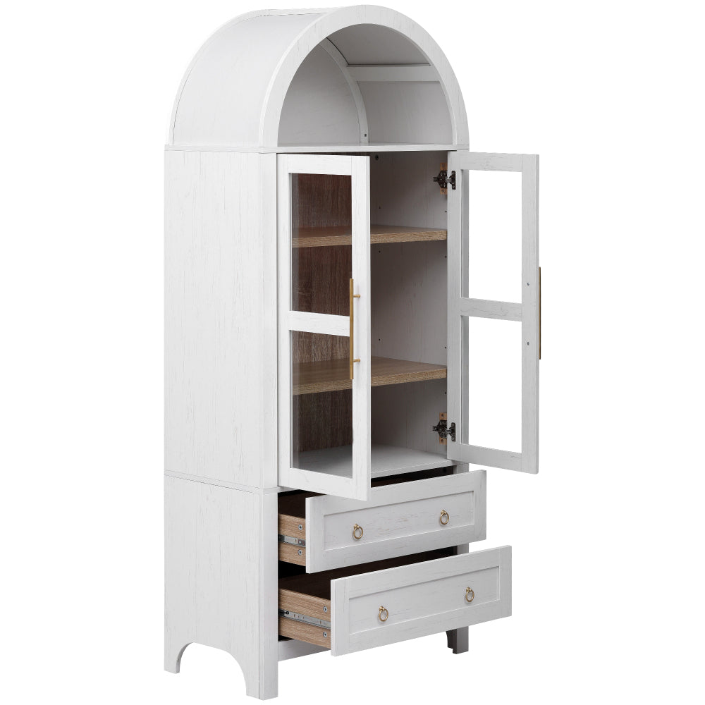 71" Tall Arched Farmhouse Pantry Cabinet - TimberFlare