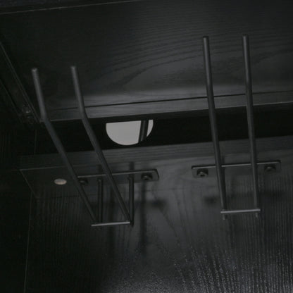 58-Inch Farmhouse Kitchen Island with Drop Leaf, Power Outlet