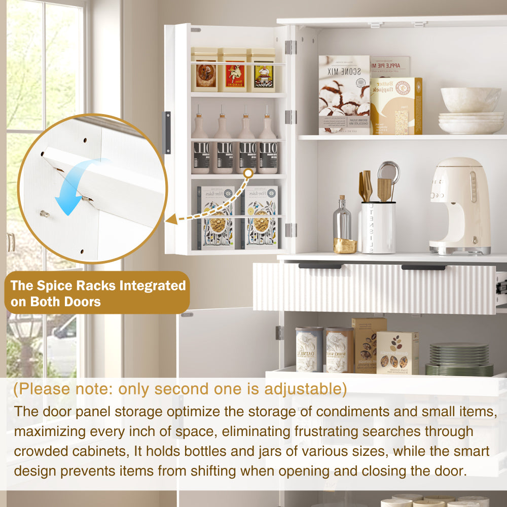Fluted Pantry with Pull-Out Shelves - TimberFlare
