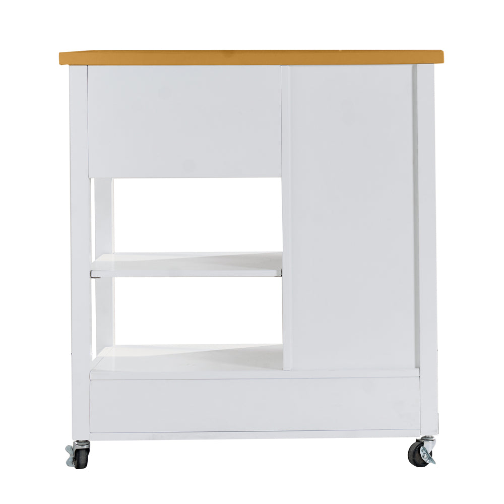 31-Inch Rolling Kitchen Island with Walnut Top - TimberFlare