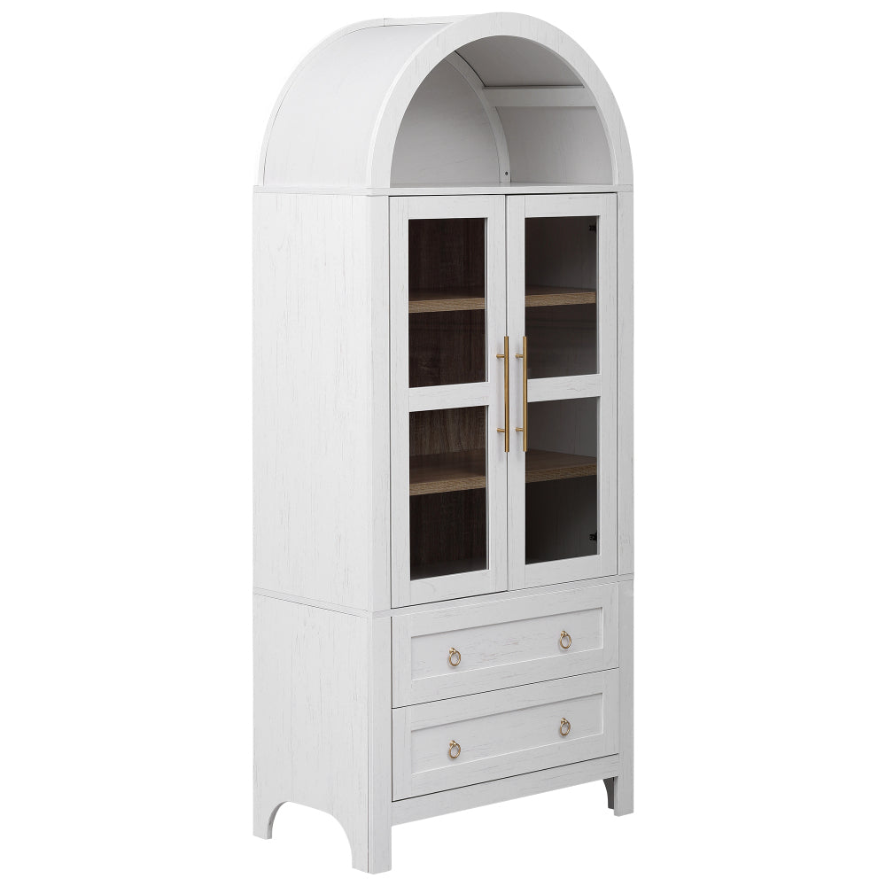 71" Tall Arched Farmhouse Pantry Cabinet - TimberFlare