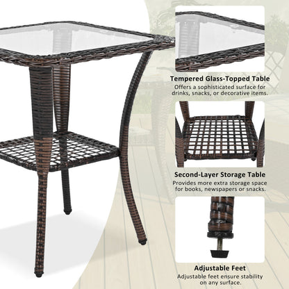 3-Piece Patio Set with Swivel Rocking Chairs - TimberFlare