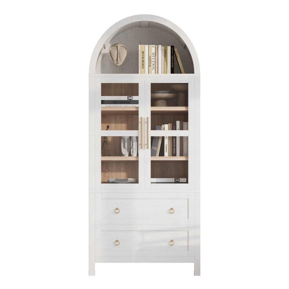71" Tall Arched Farmhouse Pantry Cabinet - TimberFlare