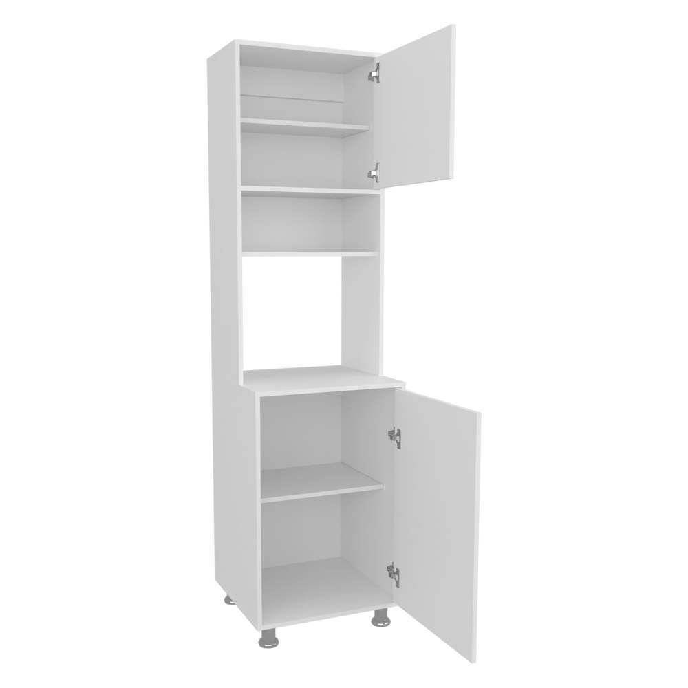 White Tall Coffee Hutch Pantry Cabinet with Appliance Nook - TimberFlare