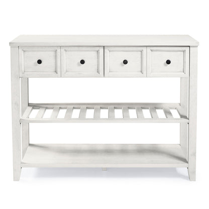 48″ Solid Wood Farmhouse Buffet with Wine Shelf and 2 Drawers