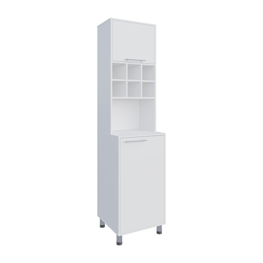 Pantry Hutch with Wine Cubbies & Microwave Shelf - TimberFlare