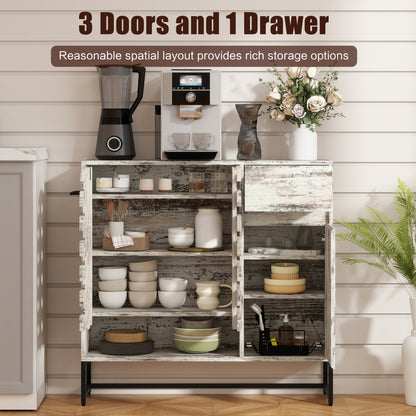 Farmhouse Lattice Coffee Bar Cabinet - TimberFlare