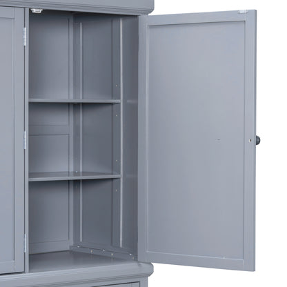 Farmhouse Pantry Cabinet, Ample Customizable Storage - TimberFlare
