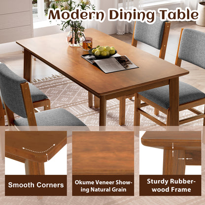 Dining Table Set 5-Piece with Upholstered Chairs - TimberFlare