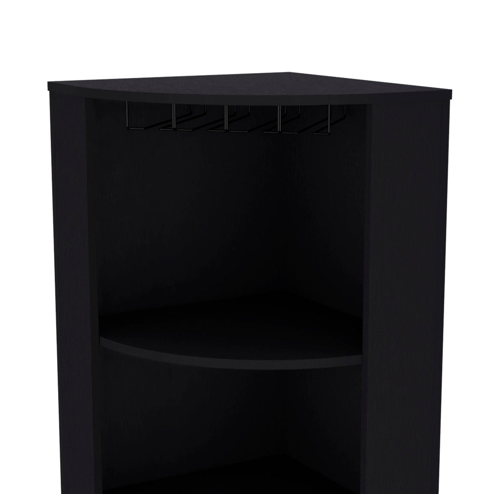 Corner Bar Cabinet with Wine & Glass Racks - TimberFlare