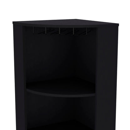 Corner Bar Cabinet with Wine & Glass Racks - TimberFlare