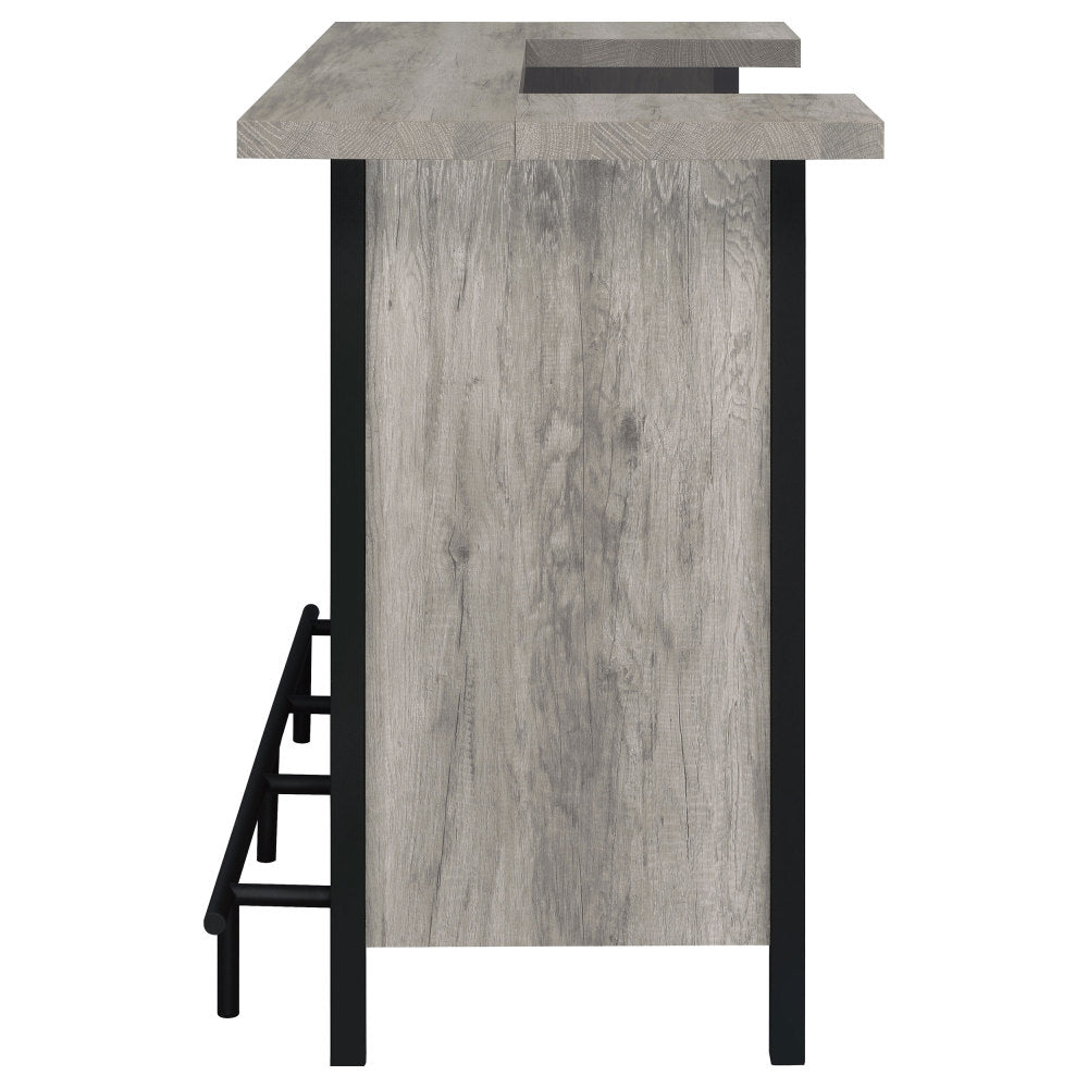 Grey Driftwood Industrial Home Bar - TimberFlare