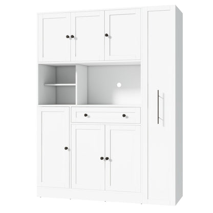 70'' Tall Pantry Buffet with Pull-Out Spice Rack - TimberFlare