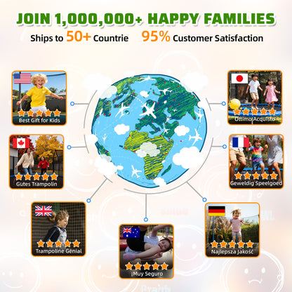 TimberFlare Trampoline – Heavy-Duty Outdoor Trampoline for Kids & Family Fitness (12/14/16ft), Black