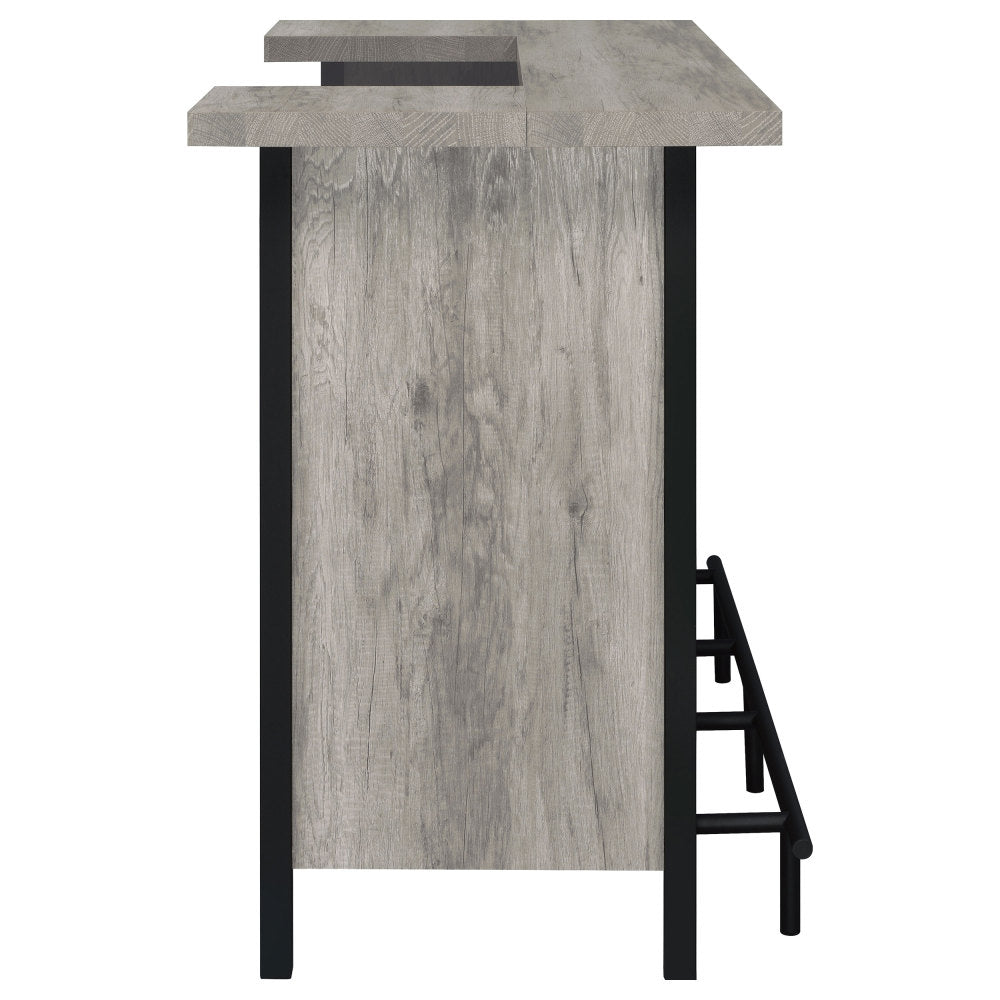 Grey Driftwood Industrial Home Bar - TimberFlare