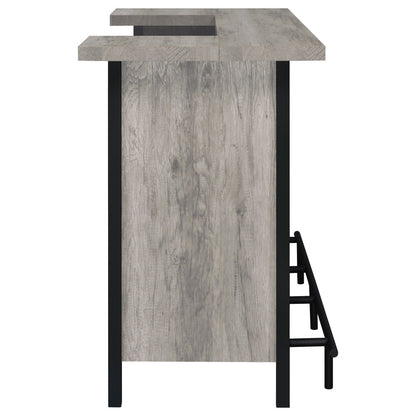 Grey Driftwood Industrial Home Bar - TimberFlare