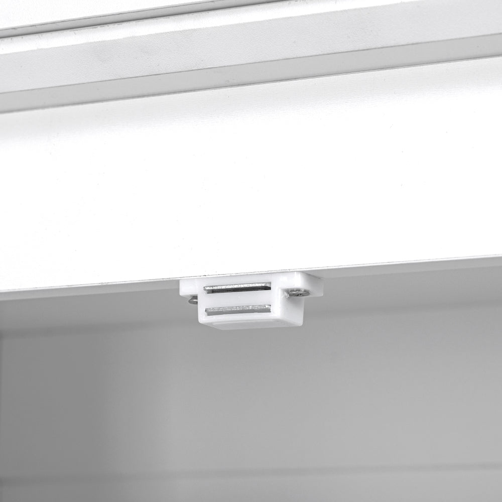 Textured White Pantry Cabinet with Pull-Out Shelves - TimberFlare