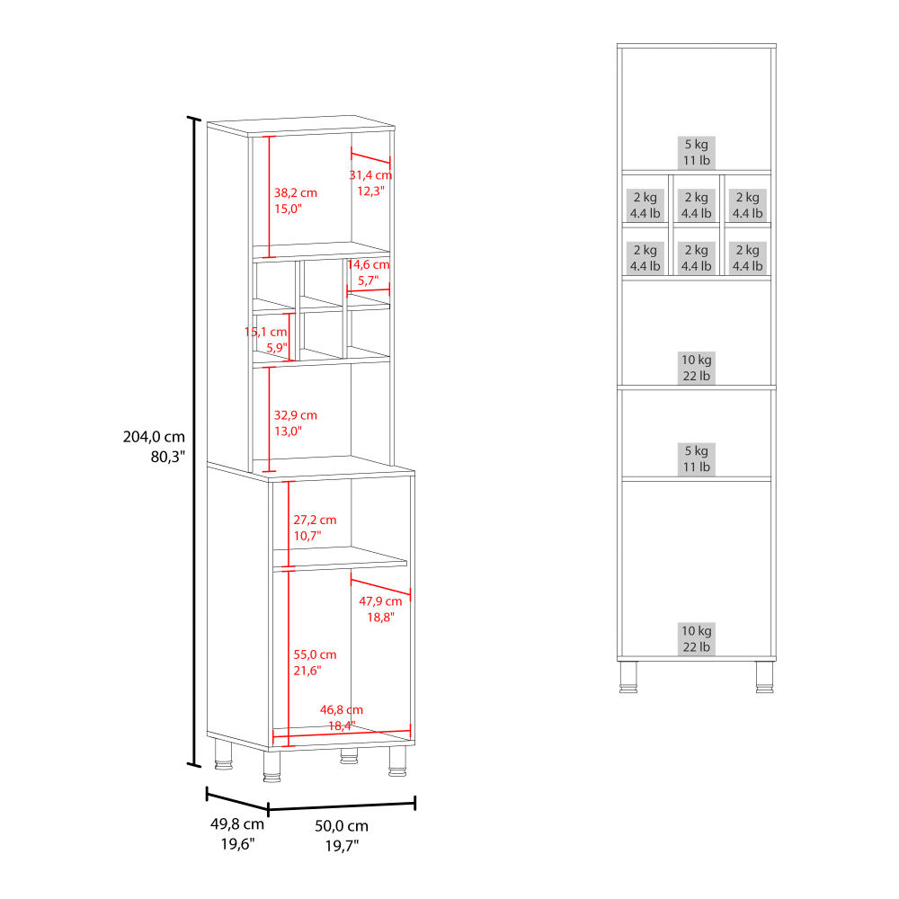 Pantry Hutch with Wine Cubbies & Microwave Shelf - TimberFlare