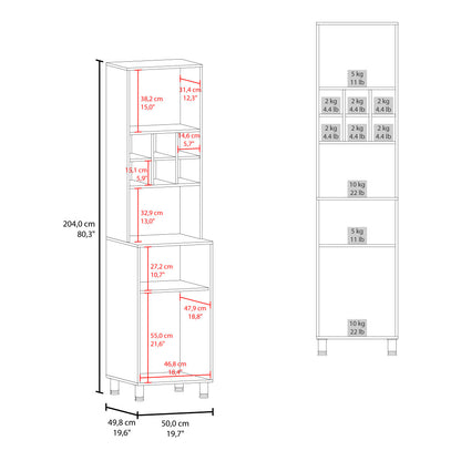 Pantry Hutch with Wine Cubbies & Microwave Shelf - TimberFlare