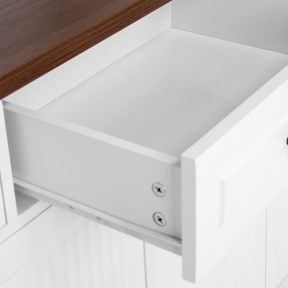 63″ Fluted Sideboard with 4 Doors and 3 Drawers - TimberFlare